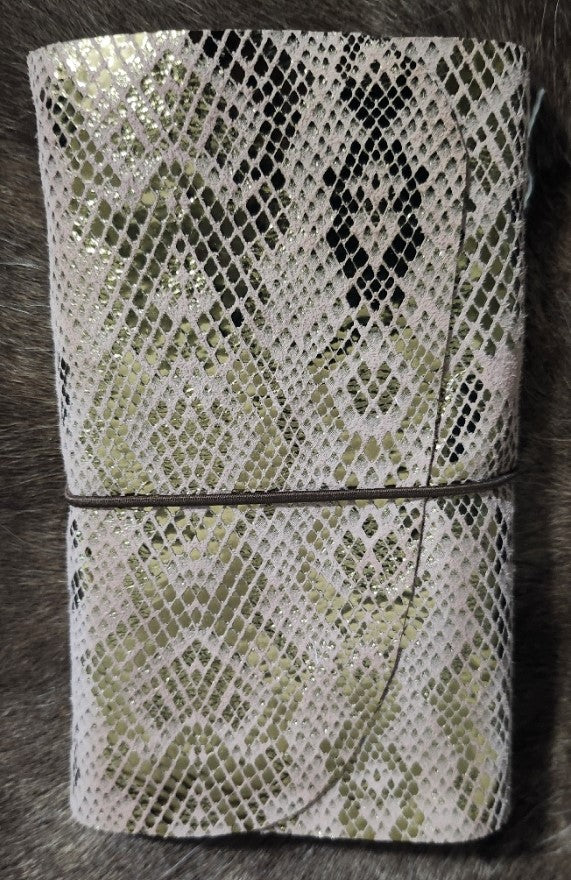 Snakeskin Pattern Leather Travel Notebook