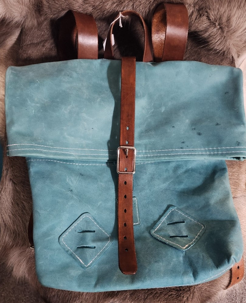 Leather Roll Top Backpack