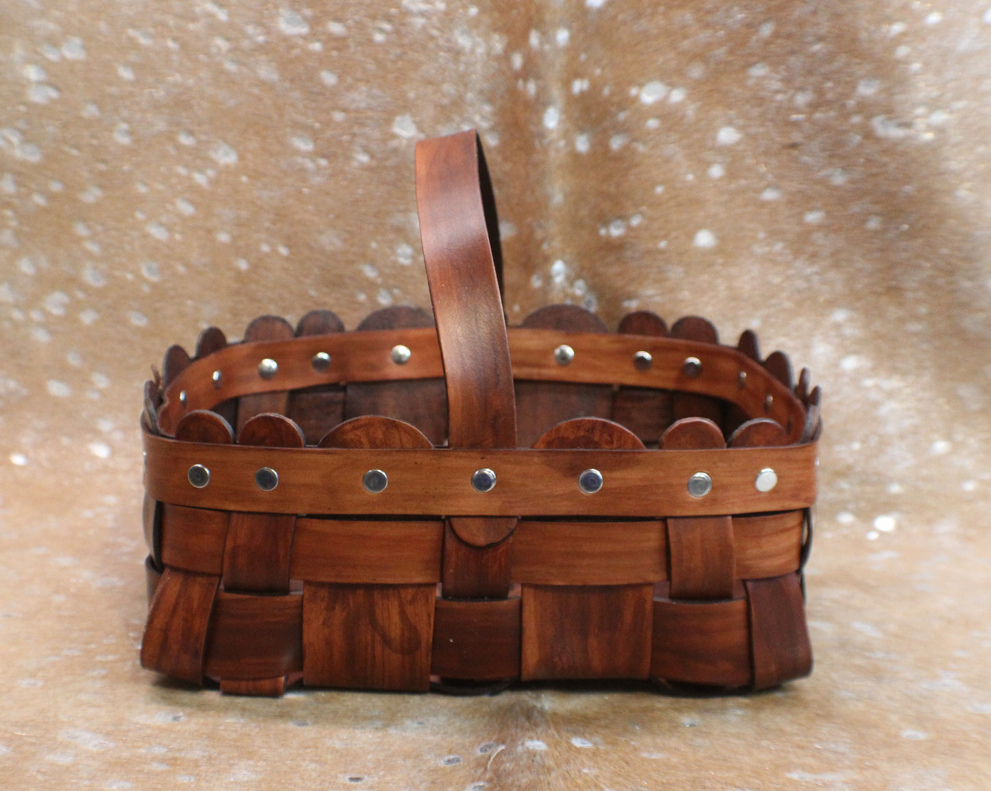 Leather Weave Basket