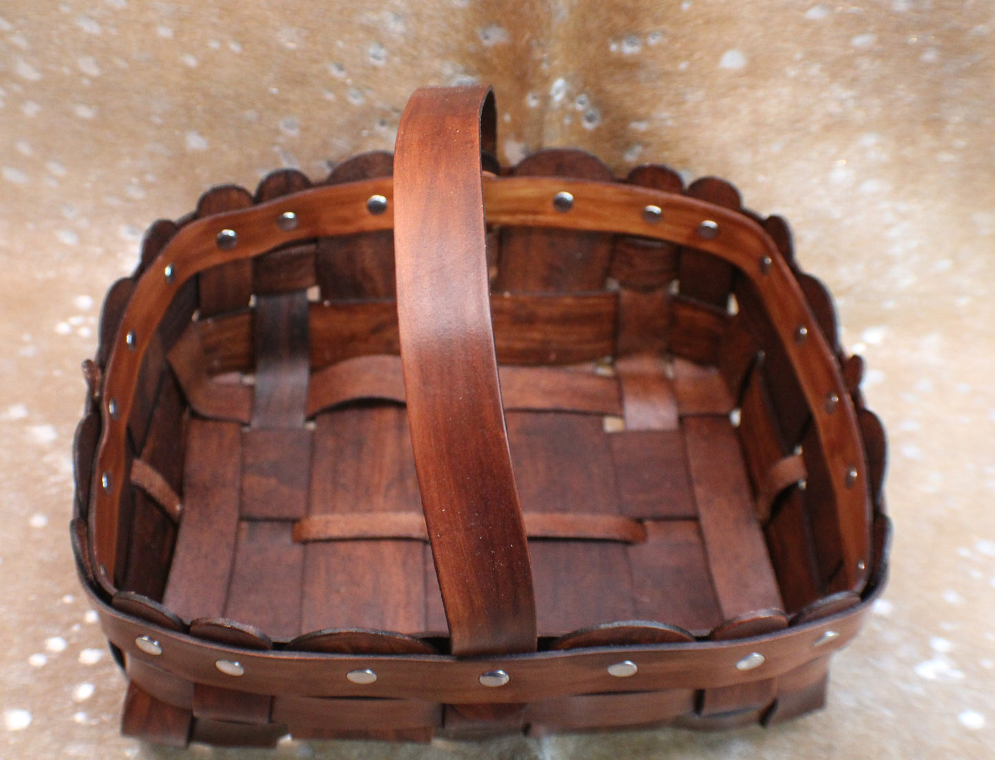 Leather Weave Basket