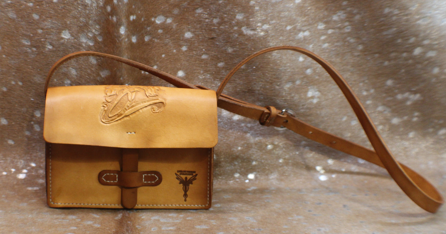 Leather Hand-Carved Crossbody Bag
