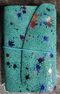 Blue Multicolored Leather Travel Notebook